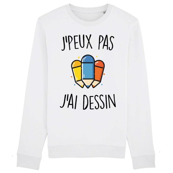 Sweat Adulte J’peux pas j’ai dessin