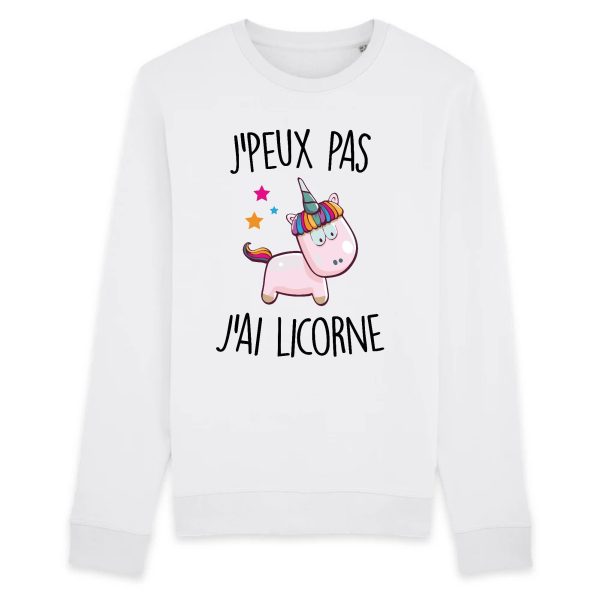 Sweat Adulte J’peux pas j’ai licorne