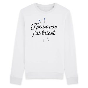 Sweat Adulte J’peux pas j’ai tricot
