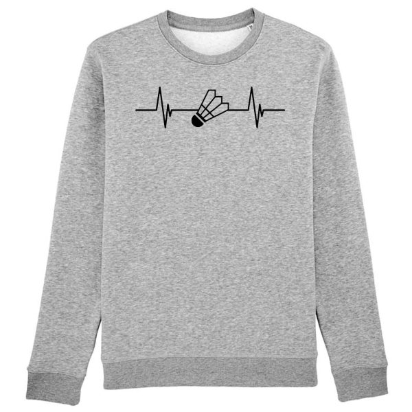 Sweat Adulte Rythme cardiaque badminton