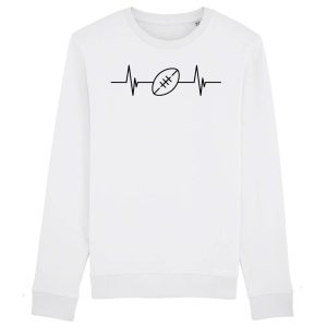 Sweat Adulte Rythme cardiaque rugby Sweat Adulte Rythme cardiaque rugby