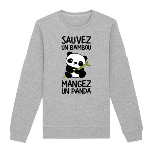 Sweat Adulte Sauvez un bambou, mangez un panda