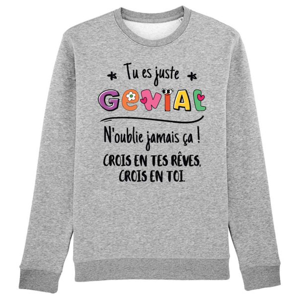 Sweat Adulte Tu es genial crois en tes reves