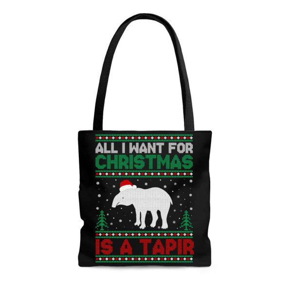 All I Want for Christmas Is A Tapir Ugly Sweater Tote Bag