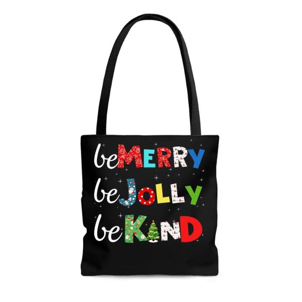 Be Merry Jolly Kind Christmas Tote Bag