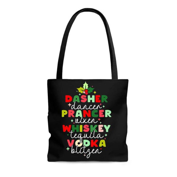 Dasher Dancer Prancer Vixen Moscato Vodka Tequila Blitzen Tote Bag