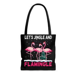 Let’s Jingle And Flamingle Christmas Tote Bag