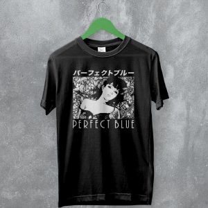 Perfect Blue T-Shirt Mima Kirigoe Anime Merch Blue Poster (1997) Perfect Blue Shirt