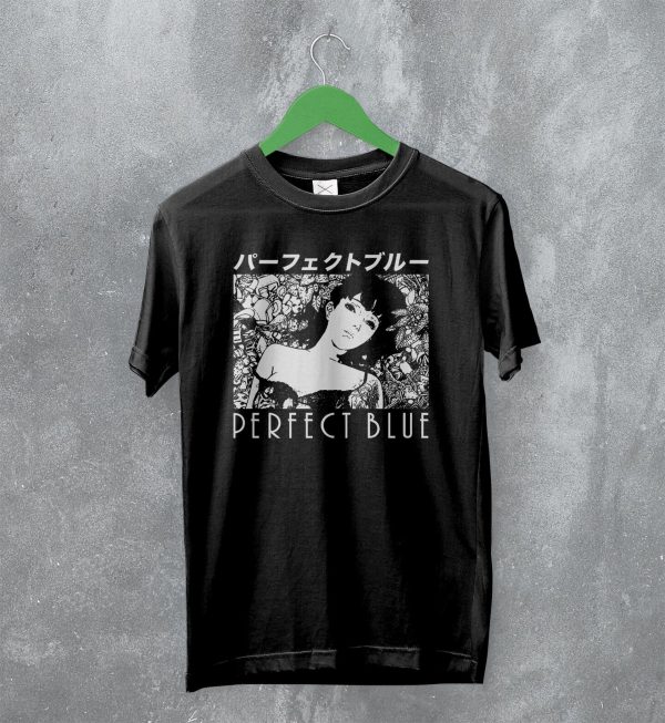 Perfect Blue T-Shirt Mima Kirigoe Anime Merch Blue Poster (1997) Perfect Blue Shirt