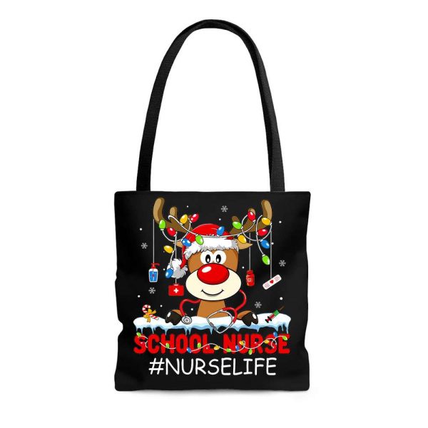 School Nurse Life Reindeer Christmas Lights Tote Bag