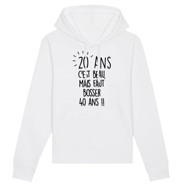 Sweat Capuche Adulte Anniversaire 20 ans