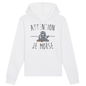 Sweat Capuche Adulte Attention je mords