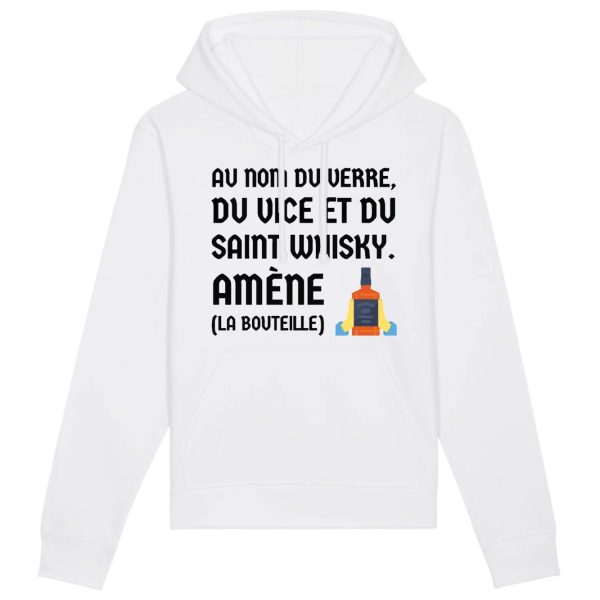 Sweat Capuche Adulte Au nom du verre du vice et du saint whisky