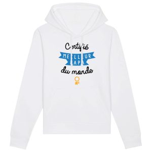 Sweat Capuche Adulte Certifie meilleur papa du monde