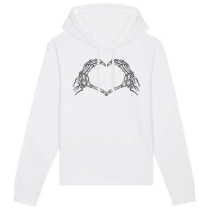 Sweat Capuche Adulte Coeur mains squelette