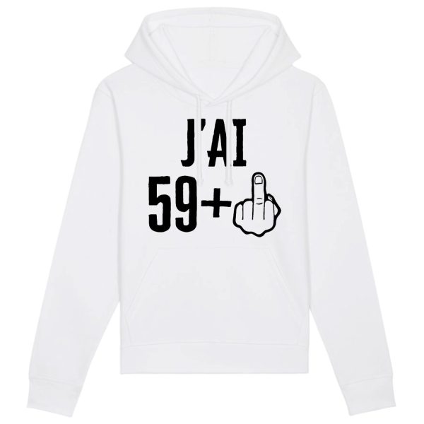 Sweat Capuche Adulte J’ai 60 ans 59 + 1