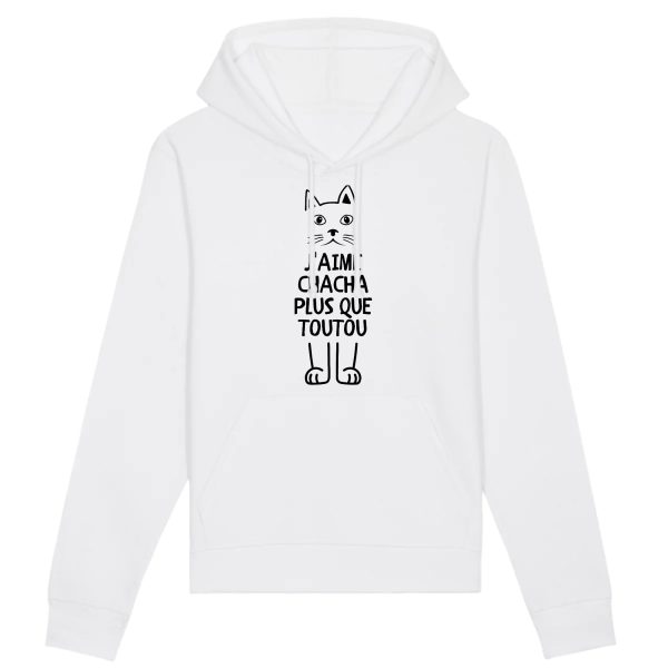 Sweat Capuche Adulte J’aime chacha plus que toutou