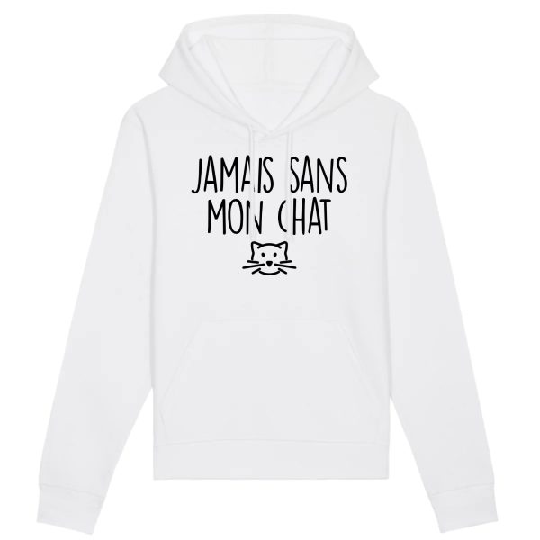 Sweat Capuche Adulte Jamais sans mon chat