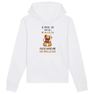 Sweat Capuche Adulte Je bosse dur pour mon chien