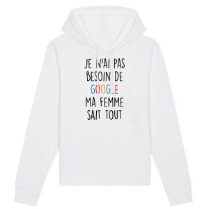 Sweat Capuche Adulte Je n’ai pas besoin de Google