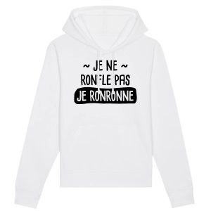 Sweat Capuche Adulte Je ne ronfle pas je ronronne