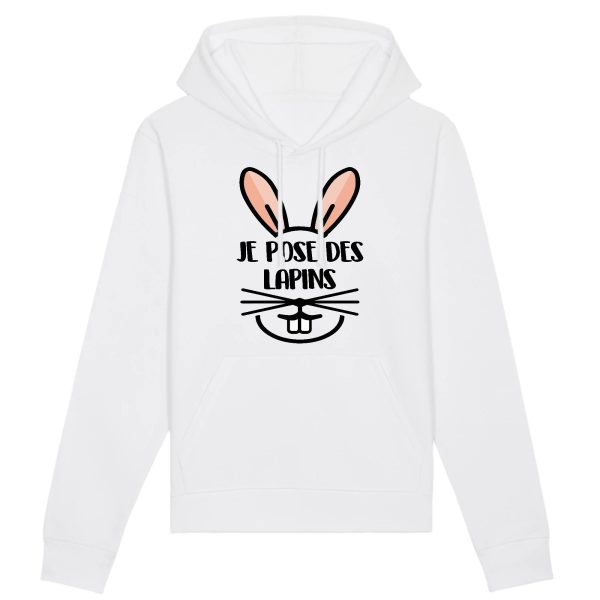 Sweat Capuche Adulte Je pose des lapins