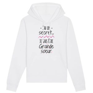 Sweat Capuche Adulte Je vais etre grande soeur