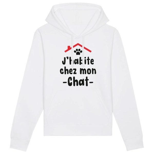 Sweat Capuche Adulte J’habite chez mon chat