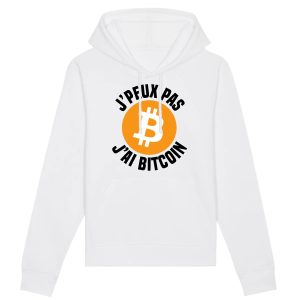 Sweat Capuche Adulte J’peux pas j’ai Bitcoin