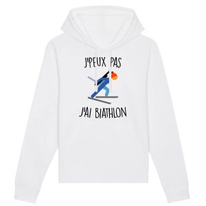 Sweat Capuche Adulte J’peux pas j’ai biathlon