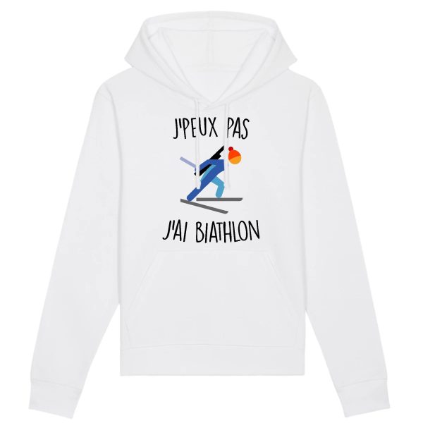 Sweat Capuche Adulte J’peux pas j’ai biathlon