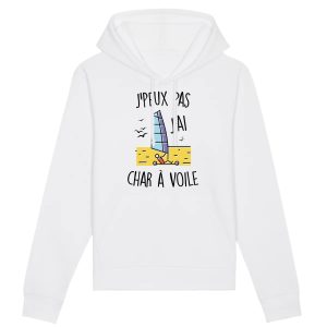 Sweat Capuche Adulte J’peux pas j’ai char a voile