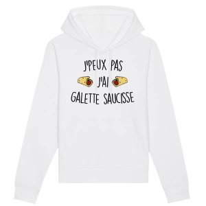 Sweat Capuche Adulte J’peux pas j’ai galette saucisse