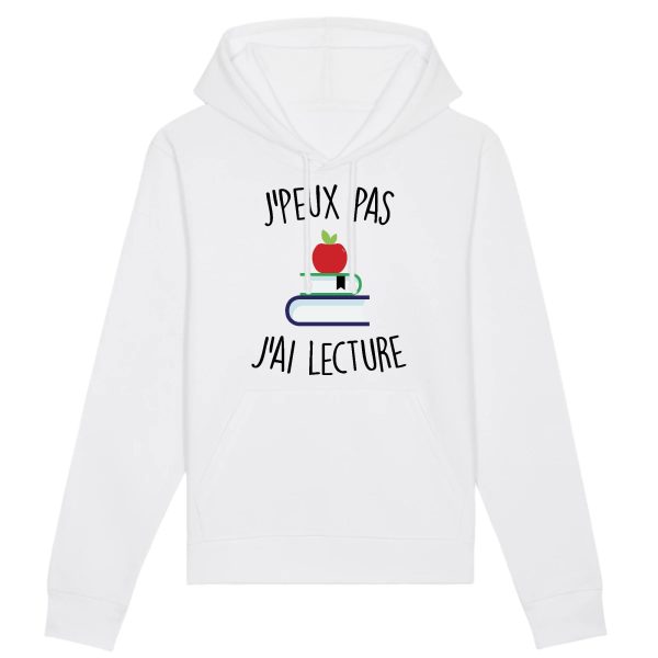 Sweat Capuche Adulte J’peux pas j’ai lecture