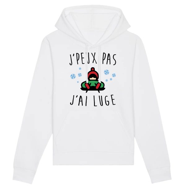 Sweat Capuche Adulte J’peux pas j’ai luge