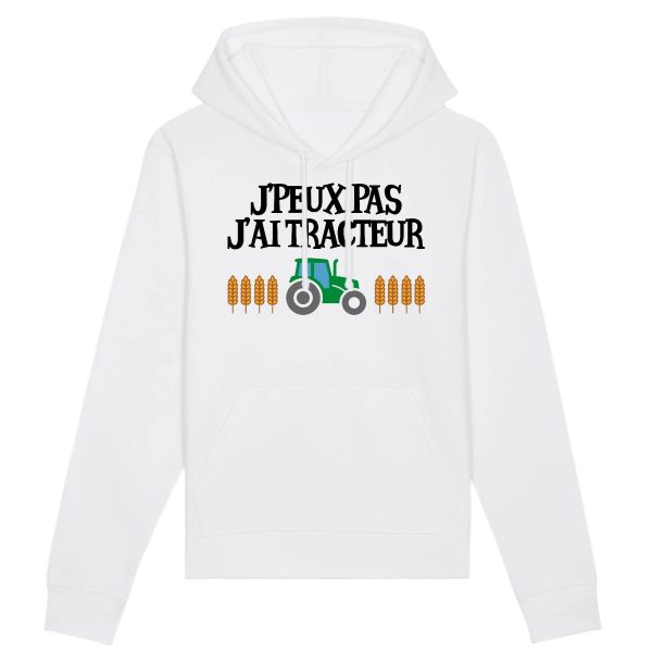 Sweat Capuche Adulte J’peux pas j’ai tracteur