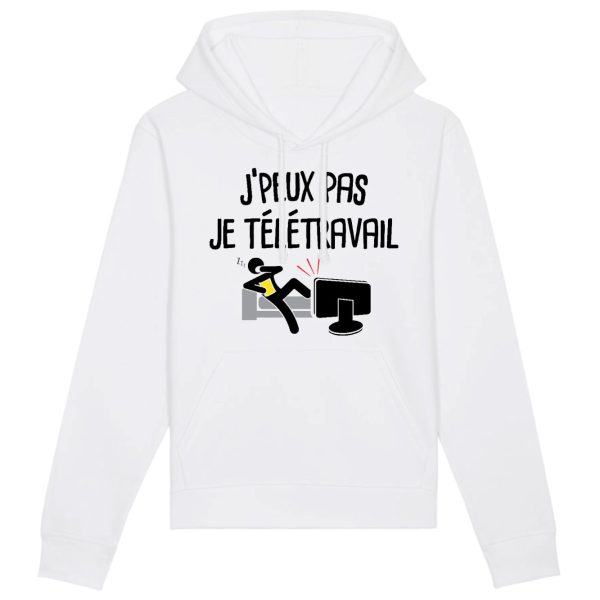 Sweat Capuche Adulte J’peux pas je teletravail