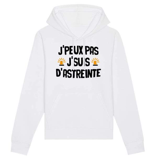 Sweat Capuche Adulte J’peux pas j’suis d’astreinte