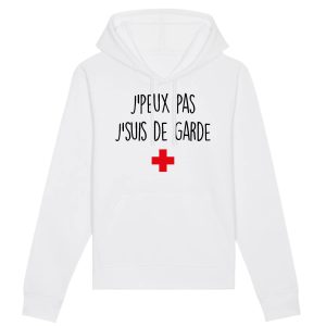 Sweat Capuche Adulte J’peux pas j’suis de garde