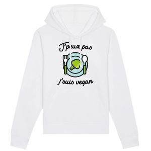 Sweat Capuche Adulte J’peux pas j’suis vegan