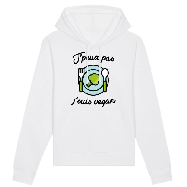 Sweat Capuche Adulte J’peux pas j’suis vegan