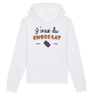 Sweat Capuche Adulte J’veux du chocolat