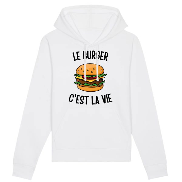 Sweat Capuche Adulte Le burger c’est la vie