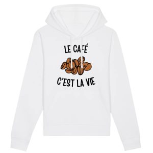 Sweat Capuche Adulte Le cafe c’est la vie