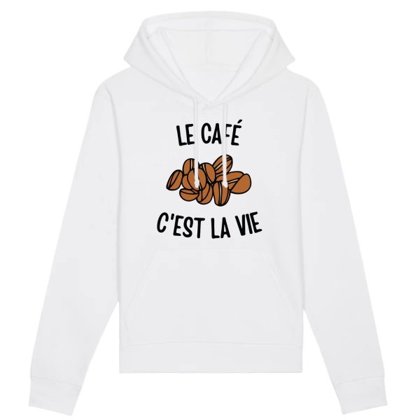 Sweat Capuche Adulte Le cafe c’est la vie