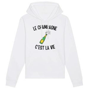 Sweat Capuche Adulte Le champagne c’est la vie