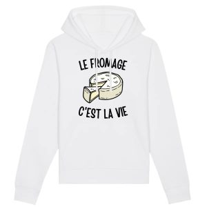 Sweat Capuche Adulte Le fromage c’est la vie
