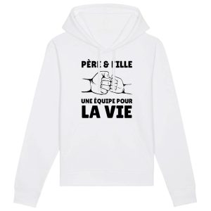 Sweat Capuche Adulte Pere et fille une equipe pour la vie