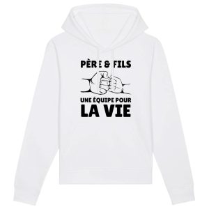 Sweat Capuche Adulte Pere et fils une equipe pour la vie