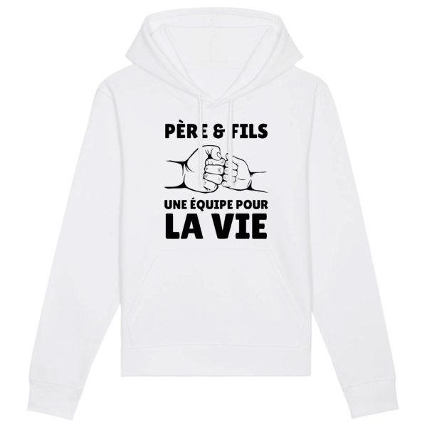 Sweat Capuche Adulte Pere et fils une equipe pour la vie